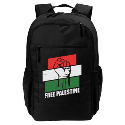 Free Palestine Flag Colors Blocks Protest Fist  Daily Commute Backpack