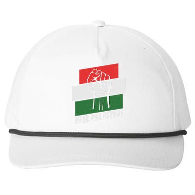 Free Palestine Flag Colors Blocks Protest Fist  Snapback Five-Panel Rope Hat