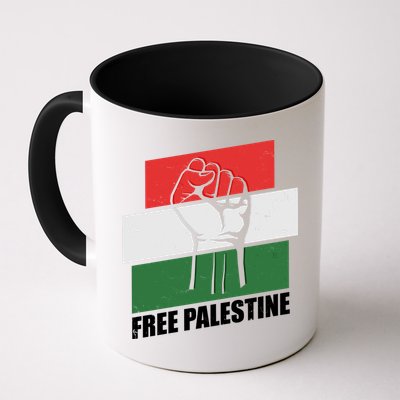 Free Palestine Flag Colors Blocks Protest Fist  Mug