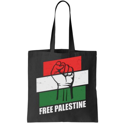 Free Palestine Flag Colors Blocks Protest Fist  Tote Bag