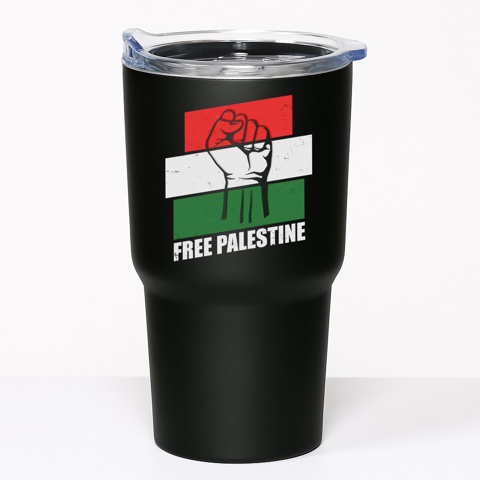 Free Palestine Flag Colors Blocks Protest Fist  Tumbler