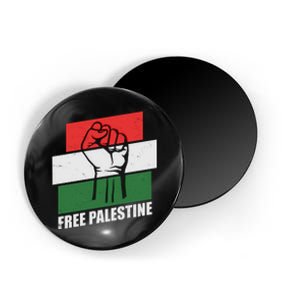 Free Palestine Flag Colors Blocks Protest Fist  Magnet