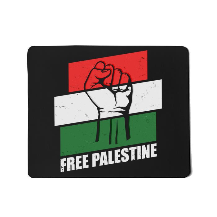 Free Palestine Flag Colors Blocks Protest Fist  Mousepad