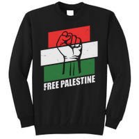 Free Palestine Flag Colors Blocks Protest Fist  Tall Sweatshirt