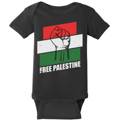 Free Palestine Flag Colors Blocks Protest Fist  Baby Bodysuit