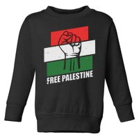 Free Palestine Flag Colors Blocks Protest Fist  Toddler Sweatshirt