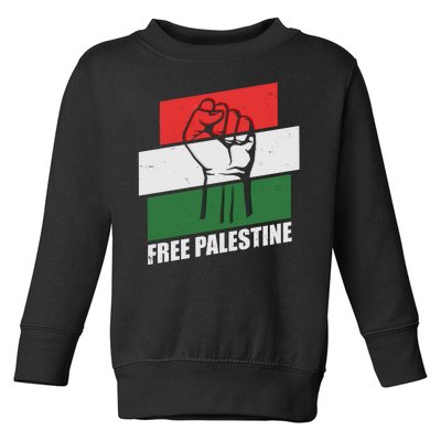 Free Palestine Flag Colors Blocks Protest Fist  Toddler Sweatshirt