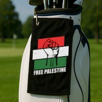 Free Palestine Flag Colors Blocks Protest Fist  Golf Towel