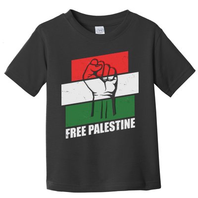 Free Palestine Flag Colors Blocks Protest Fist  Toddler T-Shirt