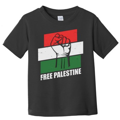 Free Palestine Flag Colors Blocks Protest Fist  Toddler T-Shirt