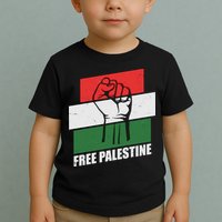 Free Palestine Flag Colors Blocks Protest Fist  Toddler T-Shirt
