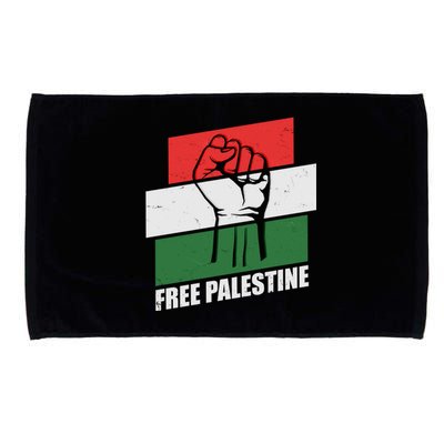 Free Palestine Flag Colors Blocks Protest Fist  Microfiber Hand Towel