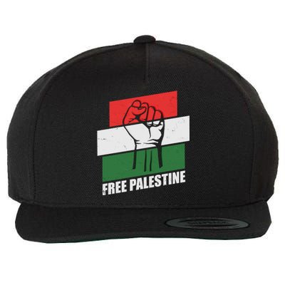 Free Palestine Flag Colors Blocks Protest Fist  Wool Snapback Cap