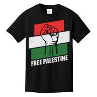 Free Palestine Flag Colors Blocks Protest Fist  Kids T-Shirt