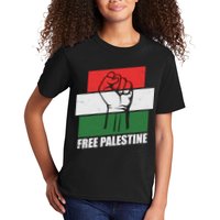 Free Palestine Flag Colors Blocks Protest Fist  Kids T-Shirt