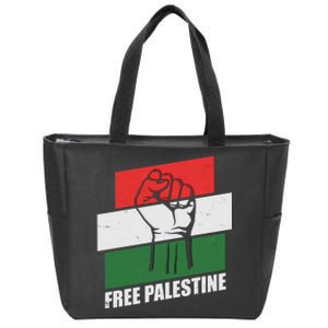 Free Palestine Flag Colors Blocks Protest Fist  Zip Tote Bag