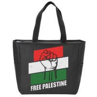 Free Palestine Flag Colors Blocks Protest Fist  Zip Tote Bag