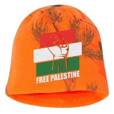 Free Palestine Flag Colors Blocks Protest Fist  Kati - Camo Knit Beanie