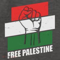 Free Palestine Flag Colors Blocks Protest Fist  Vector Backpack