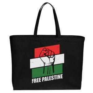 Free Palestine Flag Colors Blocks Protest Fist  Cotton Canvas Jumbo Tote