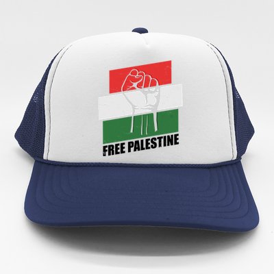 Free Palestine Flag Colors Blocks Protest Fist  Trucker Hat