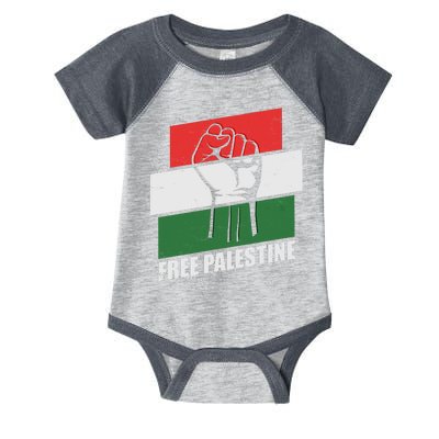 Free Palestine Flag Colors Blocks Protest Fist  Infant Baby Jersey Bodysuit