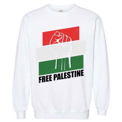 Free Palestine Flag Colors Blocks Protest Fist  Garment-Dyed Sweatshirt