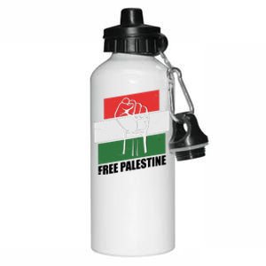 Free Palestine Flag Colors Blocks Protest Fist  Aluminum Water Bottle