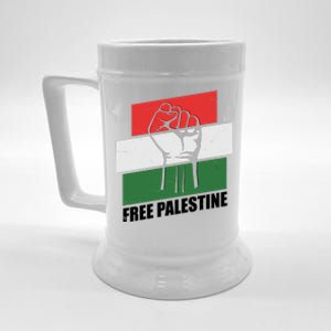 Free Palestine Flag Colors Blocks Protest Fist  Beer Stein