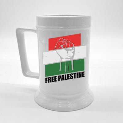 Free Palestine Flag Colors Blocks Protest Fist  Beer Stein