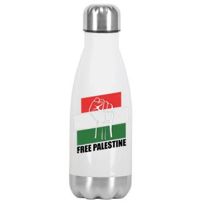 Free Palestine Flag Colors Blocks Protest Fist  Stainless Steel Insulated Water Bottle