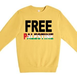 Free Palestine Flag Palestine Premium Crewneck Sweatshirt