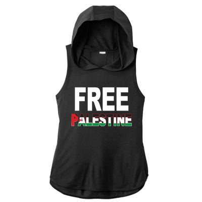 Free Palestine Flag Palestine Ladies PosiCharge Tri-Blend Wicking Draft Hoodie Tank