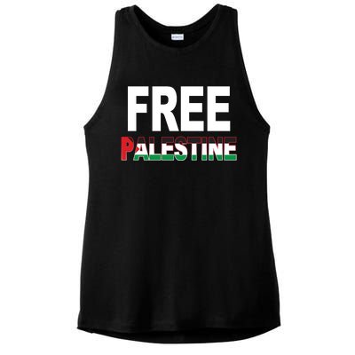 Free Palestine Flag Palestine Ladies PosiCharge Tri-Blend Wicking Tank