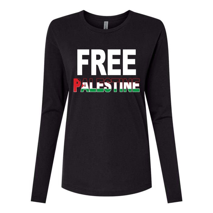 Free Palestine Flag Palestine Womens Cotton Relaxed Long Sleeve T-Shirt