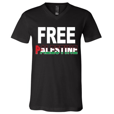 Free Palestine Flag Palestine V-Neck T-Shirt