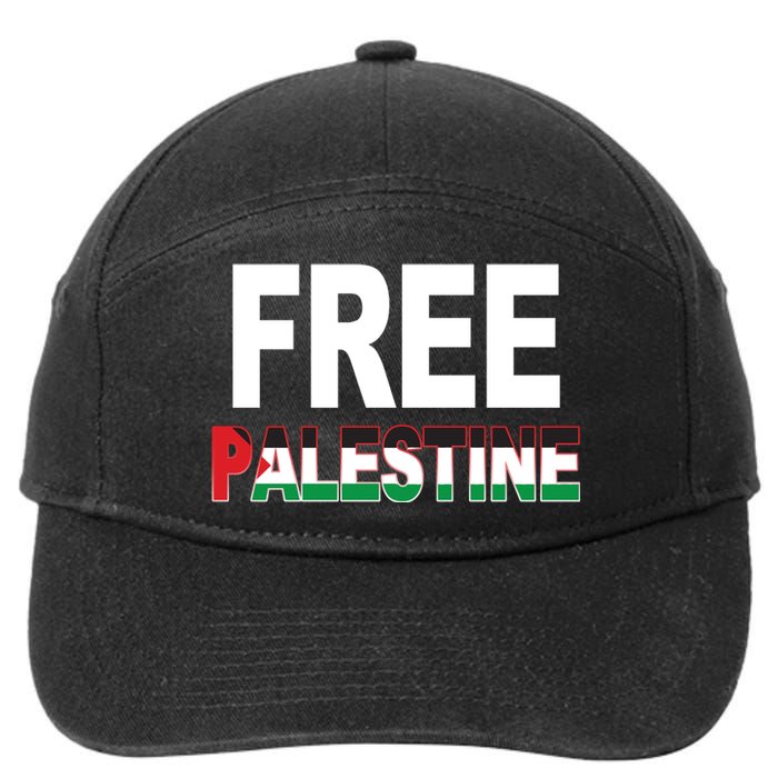 Free Palestine Flag Palestine 7-Panel Snapback Hat