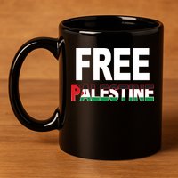 Free Palestine Flag Palestine 11oz C Handle Ceramic Mug