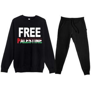 Free Palestine Flag Palestine Premium Crewneck Sweatsuit Set