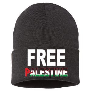 Free Palestine Flag Palestine Sustainable Knit Beanie