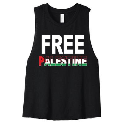 Free Palestine Flag Palestine Women's Racerback Cropped Tank