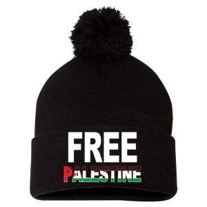 Free Palestine Flag Palestine Pom Pom 12in Knit Beanie