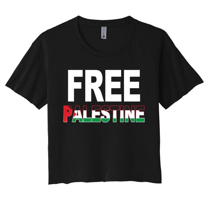 Free Palestine Flag Palestine Women's Crop Top Tee