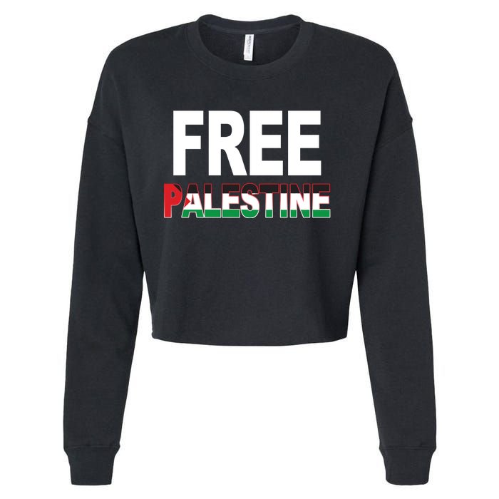 Free Palestine Flag Palestine Cropped Pullover Crew