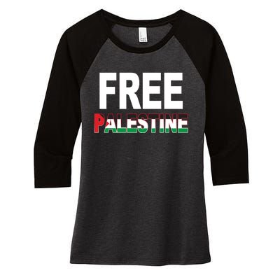 Free Palestine Flag Palestine Women's Tri-Blend 3/4-Sleeve Raglan Shirt