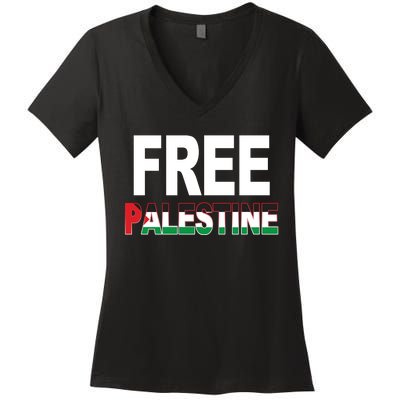 Free Palestine Flag Palestine Women's V-Neck T-Shirt