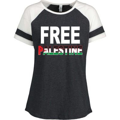 Free Palestine Flag Palestine Enza Ladies Jersey Colorblock Tee