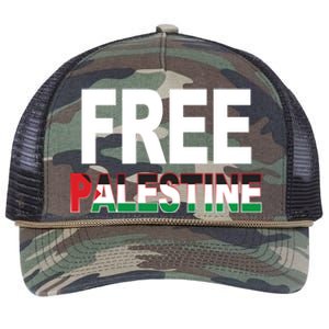 Free Palestine Flag Palestine Retro Rope Trucker Hat Cap