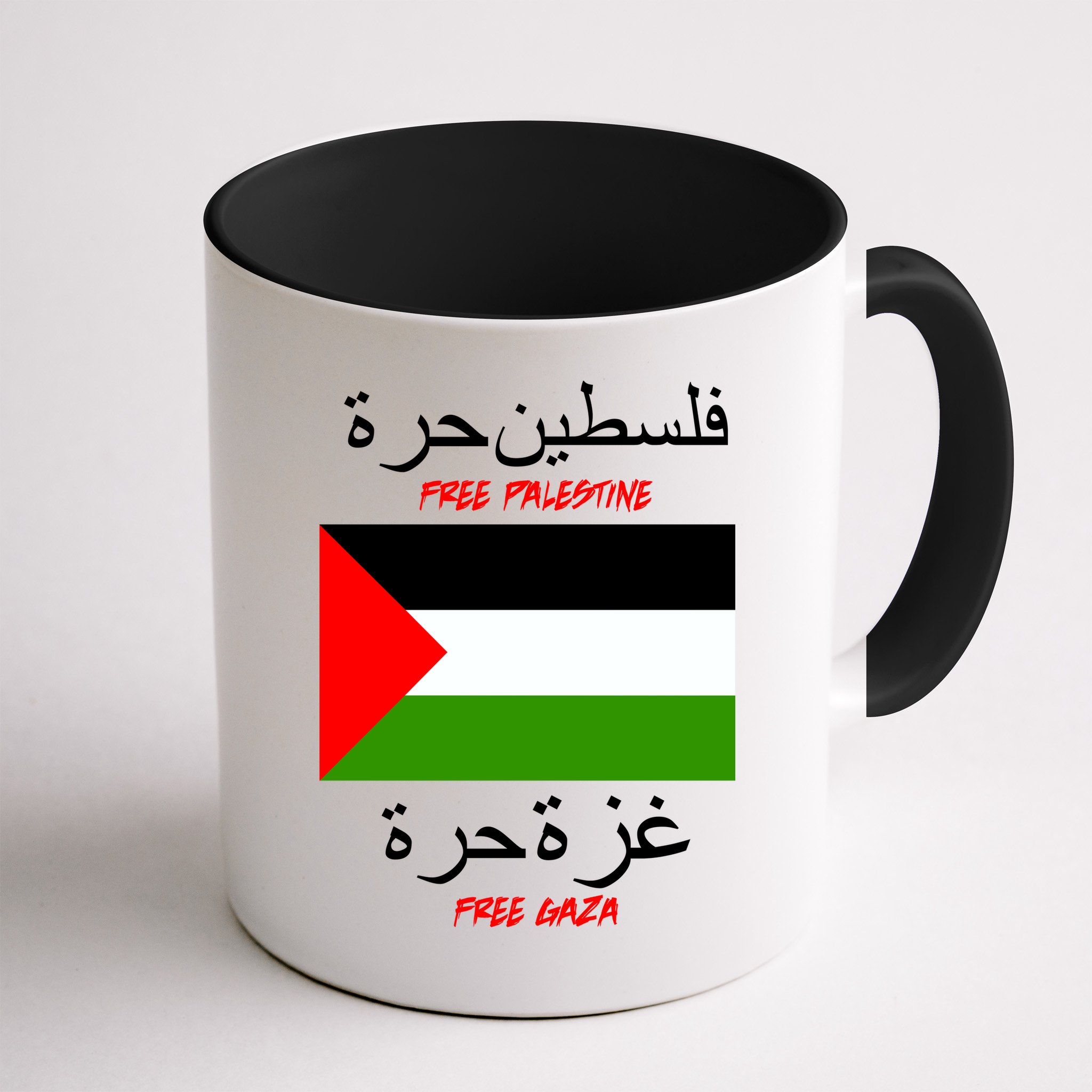 Free Palestine Gaza Arabic Writing Flag Mug