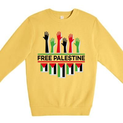 Free Palestine Hands United Premium Crewneck Sweatshirt